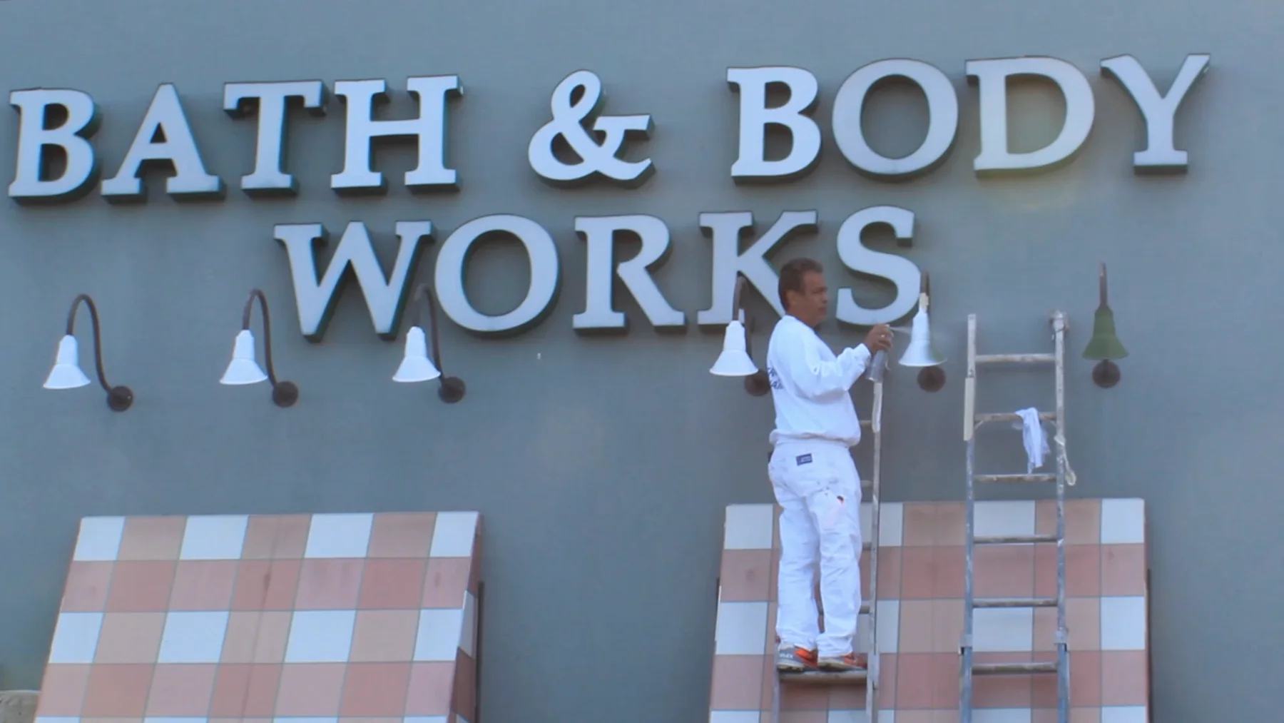 Commercial painting work in progress