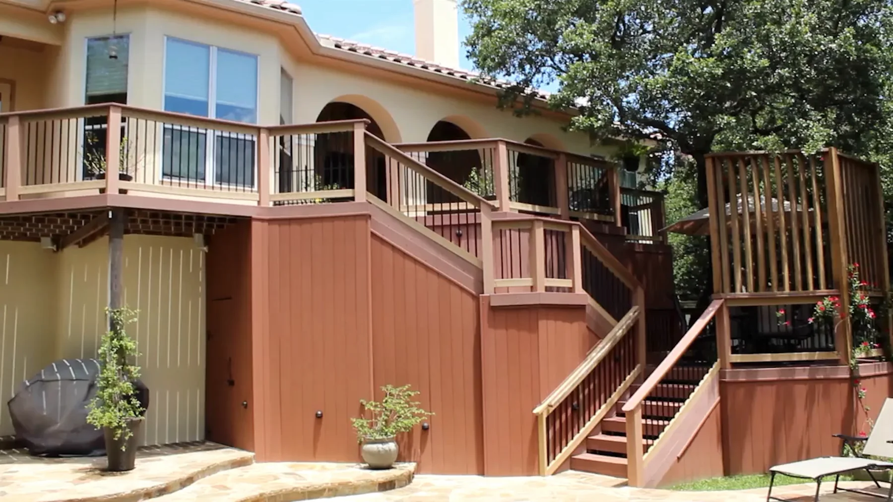 Finished stained deck and railings